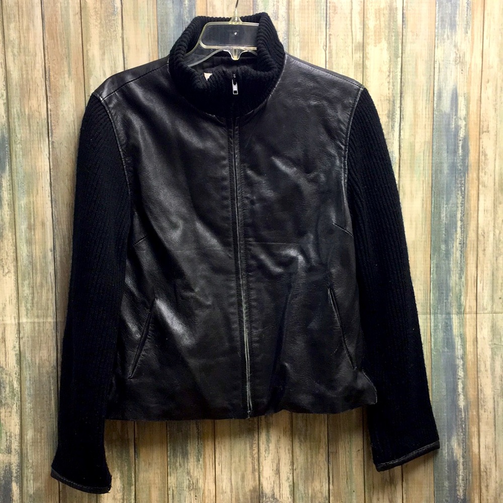 Marvin Richards black Sweater / Leather Jacket - Size M